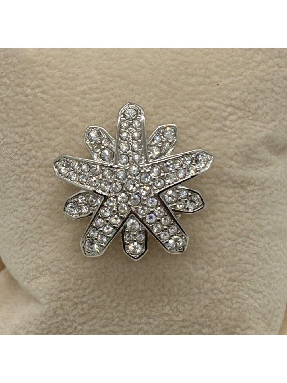 Vintage Swarovski Brooch Pin Crystal Snowflake Christmas Star Holiday Retired